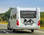 Naklejka na Samochód Kamper Bus Przyczepę Kempingową Snowboard Góry - obrazek 5