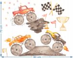 Naklejki dla dzieci na ścianę Auta Monster Truck - obrazek 3