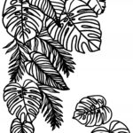 Naklejka na ścianę dekoracja Liście Tropikalne Monstera Palmy