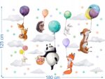 DUŻE Naklejki na ścianę dla dzieci Zwierzątka i Balony Kolorowe Wesołe - obrazek 2