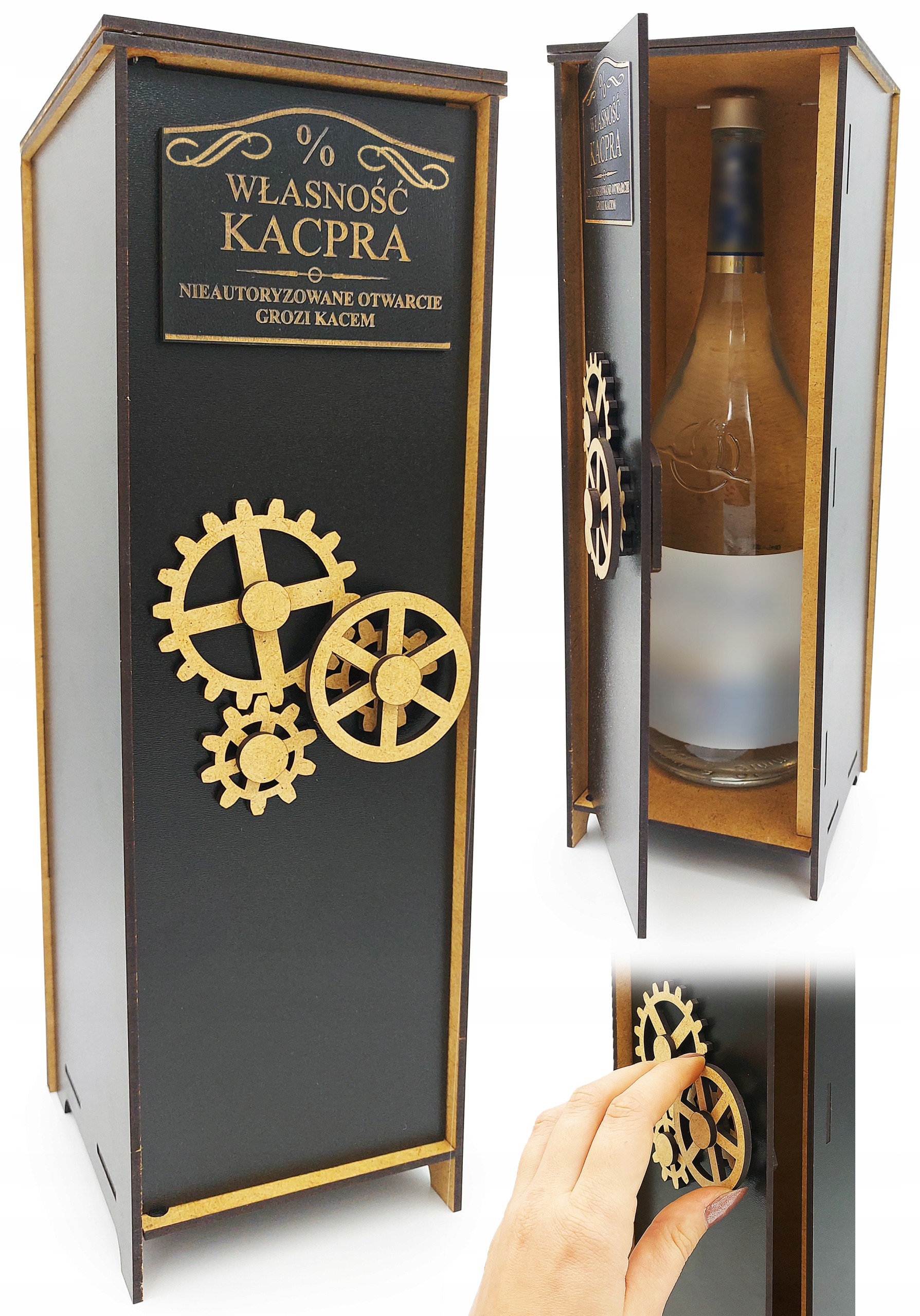 2305cf2a45aab3cfbb97adf594b0 Pudełko Na Prezent Alkohol Wódkę Wino na Urodziny Sejf Grawer - obrazek 1