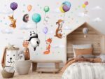 DUŻE Naklejki na ścianę dla dzieci Zwierzątka i Balony Kolorowe Wesołe - obrazek 8