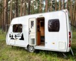 Naklejka na Samochód Kamper Bus Przyczepę Kempingową Góry Wędkarz - obrazek 4
