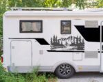 Naklejka na Samochód Kamper Bus Przyczepę Kempingową Las Góry Rower - obrazek 5