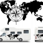 Naklejka na Samochód Kamper Bus Przyczepę Kemping Mapa Świata
