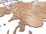 Mapa Świata Drewniana Dekoracja na ścianę nowoczesna PREMIUM DĄB - obrazek 4