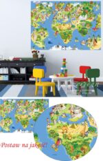NAKLEJKA NA ŚCIANĘ EDUKACYJNA MAPA ŚWIATA 150x95 - obrazek 2