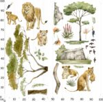 Naklejki na ścianę dla dzieci Safari Lew Zwierzęta - obrazek 4