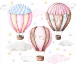 Naklejki dla dziewczynek na ścianę Balony różowe