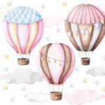 Naklejki dla dziewczynek na ścianę Balony różowe