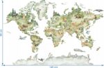 Naklejka na ścianę dziecięca DUŻA Mapa Świata Zwierzęta Pastelowe - obrazek 2
