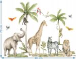 Naklejki na ścianę dla dzieci Safari Zwierzęta - obrazek 3
