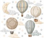 Naklejki na ścianę dla dzieci Balony Chmurki