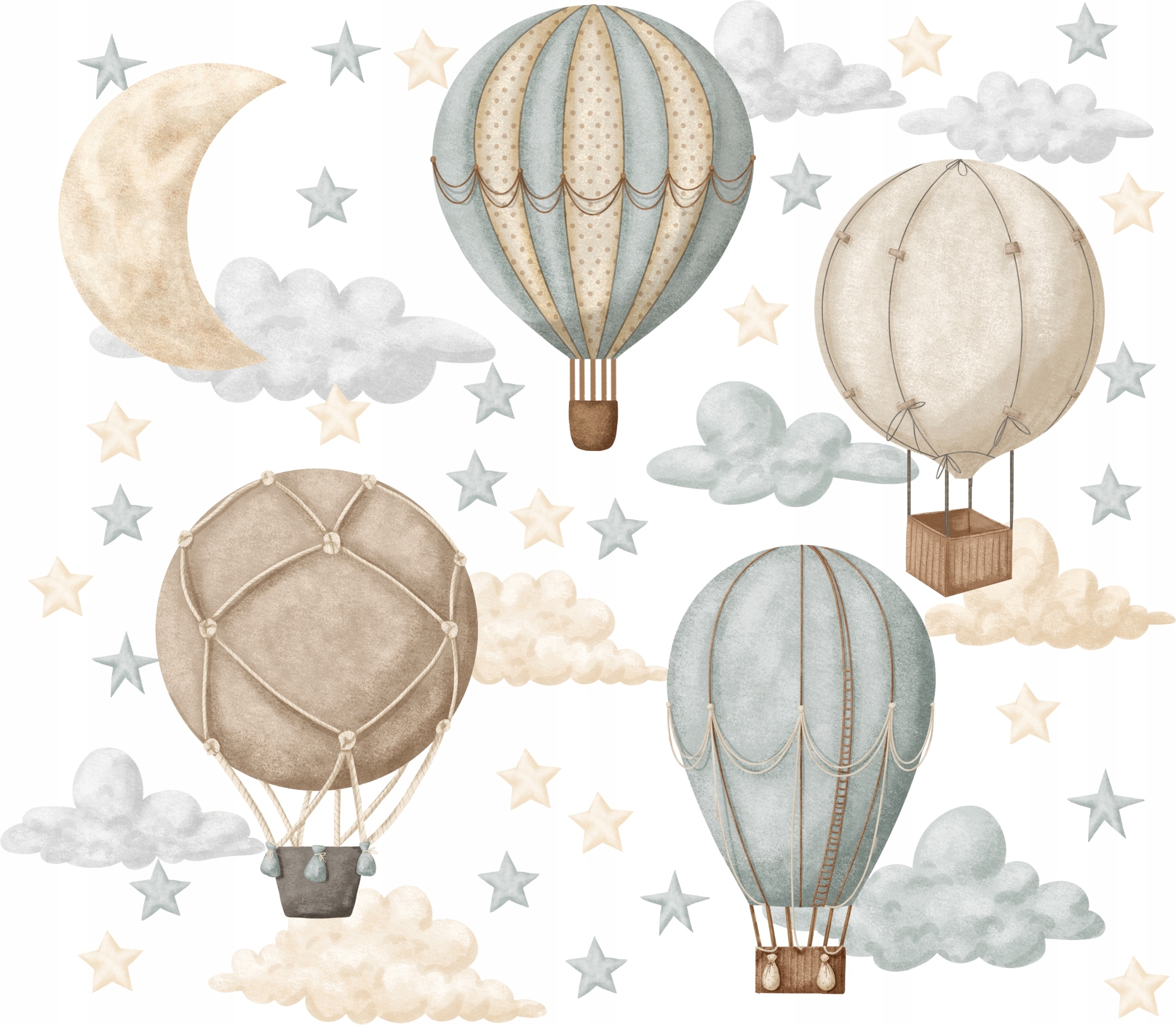 3f2e56834821b82d67ec1f0b09a8 Naklejki na ścianę dla dzieci Balony Chmurki - obrazek 1