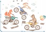 Naklejki dla dzieci na ścianę Zwierzęta Motocykle - obrazek 3