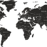 Naklejki Ścienne na ścianę mapa świata nazwy