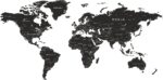 Naklejki Ścienne na ścianę mapa świata nazwy