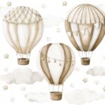 Naklejki dla dzieci na ścianę Balony Beżowe