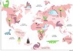 Naklejka Mapa Świata 8 Dinozaury dla dzieci - obrazek 2