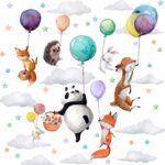 Naklejki na ścianę dla dzieci Zwierzątka i Balony Kolorowe Wesołe
