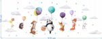 DUŻE Naklejki na ścianę dla dzieci Zwierzątka i Balony Kolorowe Wesołe - obrazek 4