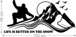 Naklejka na Samochód Kamper Bus Przyczepę Kempingową Snowboard Góry - obrazek 3