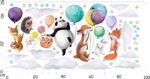 Naklejki na ścianę dla dzieci Zwierzątka i Balony Kolorowe Wesołe - obrazek 8