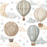 Naklejki na ścianę dla dzieci Balony Chmurki BARDZO DUŻE