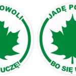 2szt LISTEK Naklejka na samochód Liść Klonu Znak Młodego Kierowcy