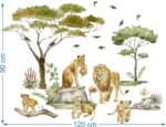 Naklejki na ścianę dla dzieci Safari Lew Zwierzęta - obrazek 3