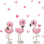 Naklejki ścienne dla dzieci flamingi D126