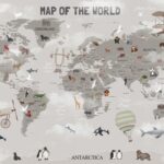 Naklejka ścienna dziecięca Mapa Świata 16