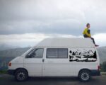 Naklejka na Samochód Kamper Bus Przyczepę Kempingową Góry Jezioro - obrazek 4