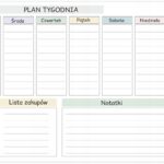 Planer magnetyczny tygodniowy na lodówkę 45x30cm pisak karteczki z magnesem