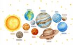 Naklejki ścienne dla dzieci Układ Słoneczny Kosmos