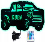 Lampka nocna Samochód Terenowy SUV Z Imieniem LED RGB pilot