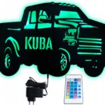 Lampka nocna Samochód Terenowy SUV Z Imieniem LED RGB pilot