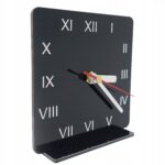 Zegar elegancki czarny stołowy kwadratowy ZM2 12cm