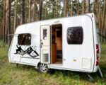 Naklejka na Samochód Kamper Bus Przyczepę Kempingową Snowboard Góry - obrazek 4