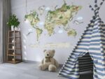 Naklejki na ścianę dziecięca Mapa Świata Dinozaury - obrazek 6