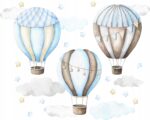 Naklejki dla dzieci na ścianę Balony Niebieskie