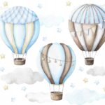 Naklejki dla dzieci na ścianę Balony Niebieskie