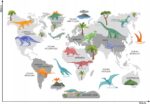 Naklejka Mapa Świata 10 Dinozaury dla dzieci - obrazek 2