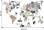 Naklejka Mapa Świata 4 zwierzęta dla dzieci - obrazek 3