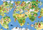 NAKLEJKA NA ŚCIANĘ EDUKACYJNA MAPA ŚWIATA 150x95
