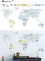Naklejka kolorowa mapa świata dla dzieci - obrazek 5
