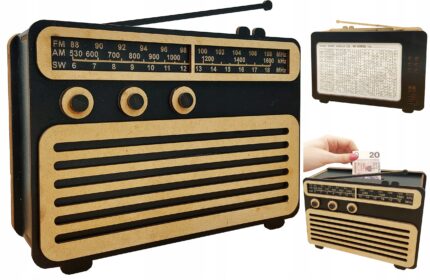 Skarbonka Wykreślana Oszczędzanie Radio Prezent Urodziny Cel Wyzwanie