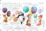 DUŻE Naklejki na ścianę dla dzieci Zwierzątka i Balony Kolorowe Wesołe - obrazek 5