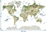 Naklejki na ścianę dziecięca Mapa Świata Dinozaury - obrazek 3
