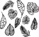 Naklejka na ścianę dekoracja Monstera Liście Palmy Tropikalne